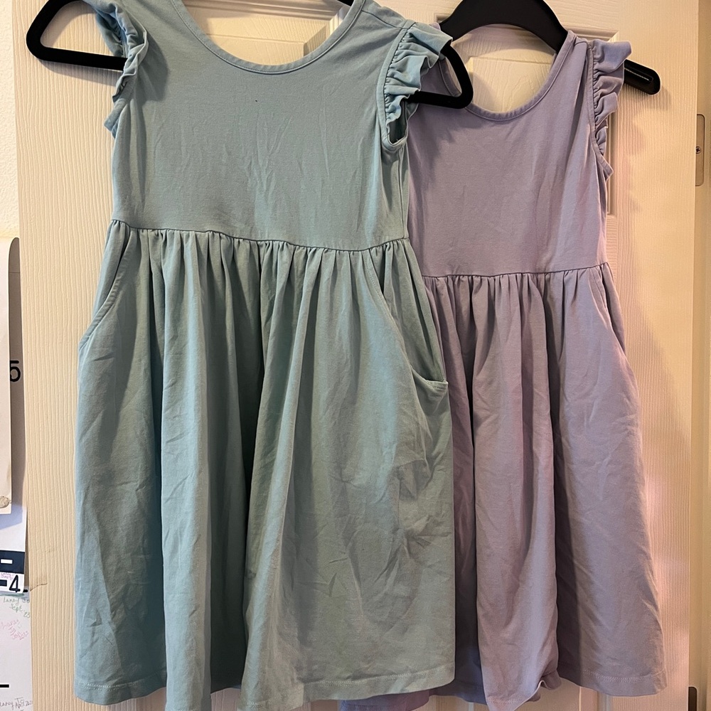 Hanna Andersson Blue Flutter Sleeve Sundress